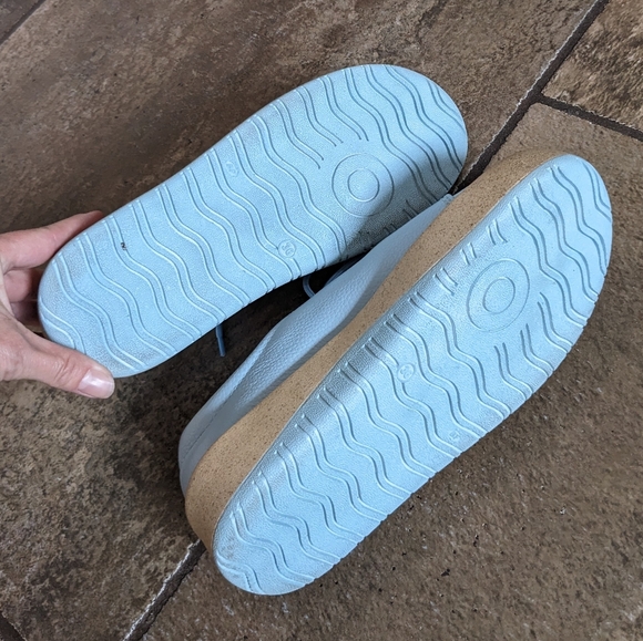 Made In Peru Ego Leather Platform Lace Up Sneaker Shoes Size 5.5/6 Blue - Picture 10 of 15